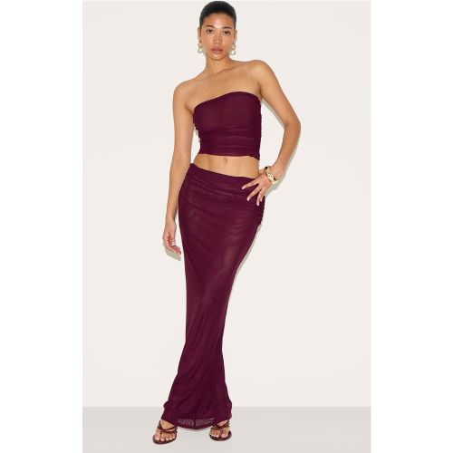 Jupe longue en mesh et mousseline de soie - PrettyLittleThing - Modalova