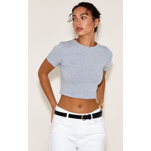 T-shirt court en coton à col ras et manches courtes | Taille 38 - PrettyLittleThing - Modalova