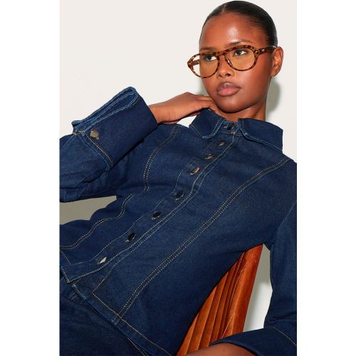 Lunettes de repos style aviateur en écailles à verres anti-lumière bleue - PrettyLittleThing - Modalova