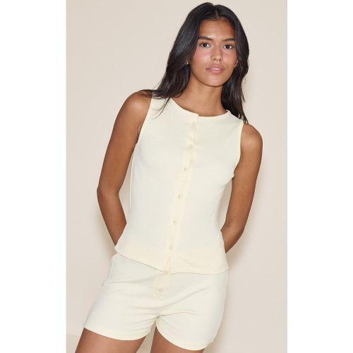 Ensemble de pyjama court en jersey côtelé à boutons - PrettyLittleThing - Modalova