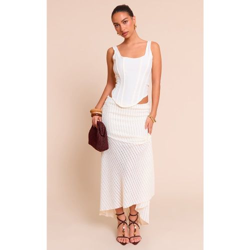 Jupe longue en dentelle texturée à lisérés surjetés - PrettyLittleThing - Modalova