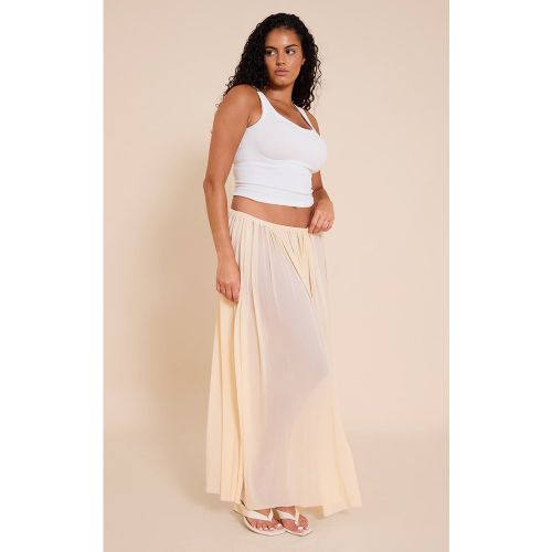 Plus Jupe longue drapée en mesh | Taille 52 - PrettyLittleThing - Modalova