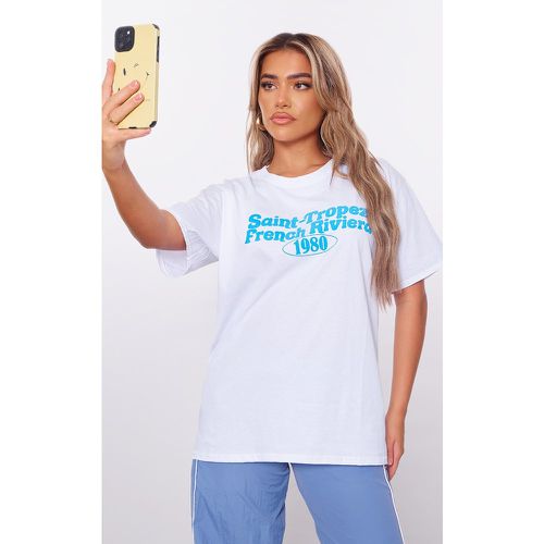 T-shirt délavé à slogan Saint Tropez - PrettyLittleThing - Modalova