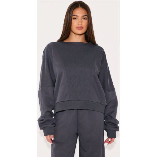 Sweat oversize à parties côtelées - PrettyLittleThing - Modalova