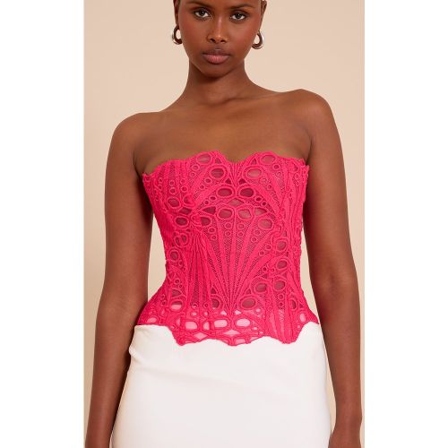 Corset en dentelle texturée transparente fleurie - PrettyLittleThing - Modalova