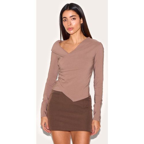 Top long asymétrique en bengaline à fronces - PrettyLittleThing - Modalova