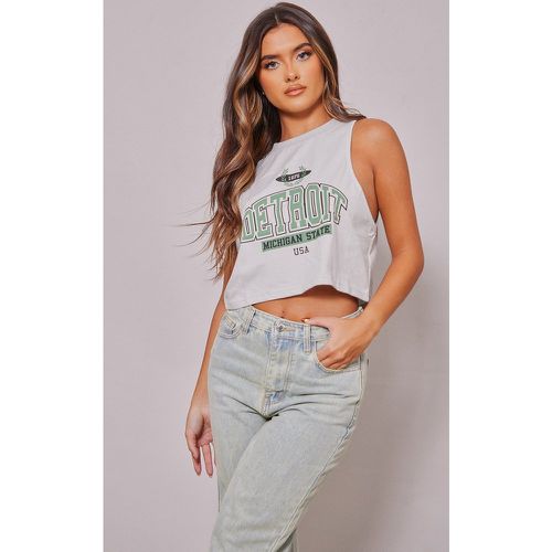 Crop top dos nageur à imprimé Detroit Michigan State - PrettyLittleThing - Modalova