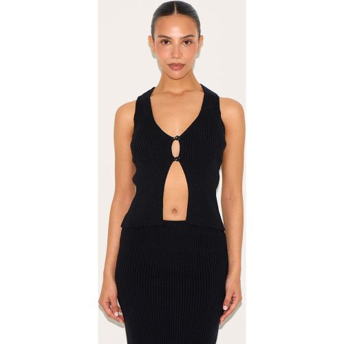 Petite Gilet long en maille tricot découpé devant - PrettyLittleThing - Modalova
