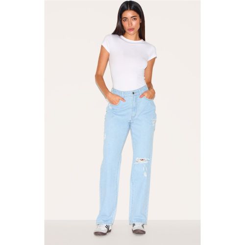 Jean droit élimé à taille haute - PrettyLittleThing - Modalova