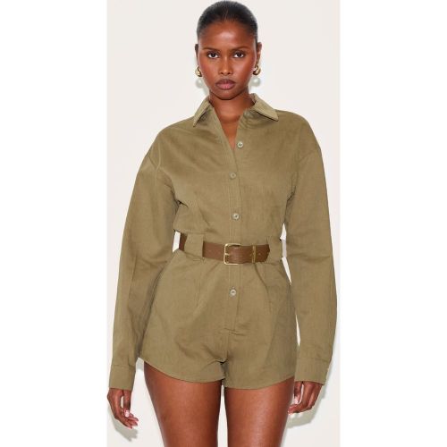 Combishort utilitaire tissé à ceinture - PrettyLittleThing - Modalova
