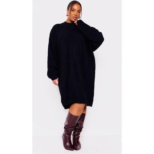 Plus Robe pull en maille tricot côtelée à col montant | Taille 2XL - PrettyLittleThing - Modalova