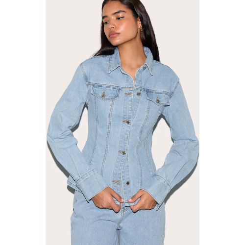 Tall Chemise cintrée en jean à manches longues - PrettyLittleThing - Modalova