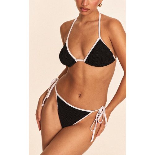 Bas de maillot de bain crêpé noué sur les côtés à lisérés contrastants - PrettyLittleThing - Modalova