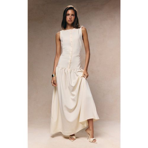 Robe longue tissée à boutons et taille tombante - PrettyLittleThing - Modalova