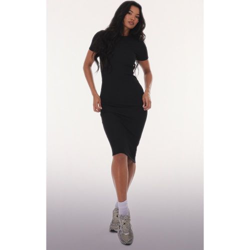 Robe mi-longue côtelée à col ras-du-cou | Taille 38 - PrettyLittleThing - Modalova
