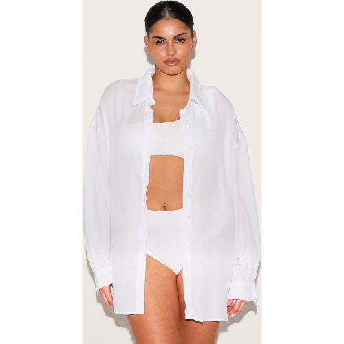 Plus Chemise de plage oversize blanche | Taille 48 - PrettyLittleThing - Modalova