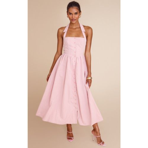 Robe mi-longue tissée à col replié et boutons - PrettyLittleThing - Modalova