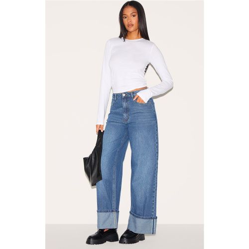 Tall Jean effet usé à taille mi-haute et ourlets retroussés - PrettyLittleThing - Modalova