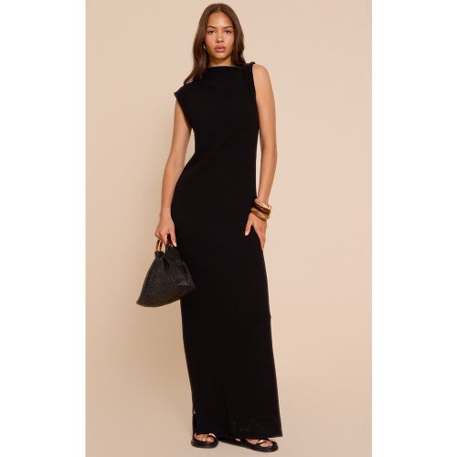 Robe longue en effet lin sans manches à col drapé - PrettyLittleThing - Modalova