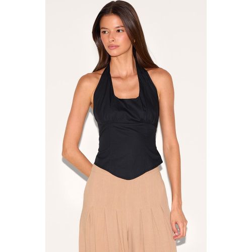 Top noir dos nu plongeant, Noir - PrettyLittleThing - Modalova