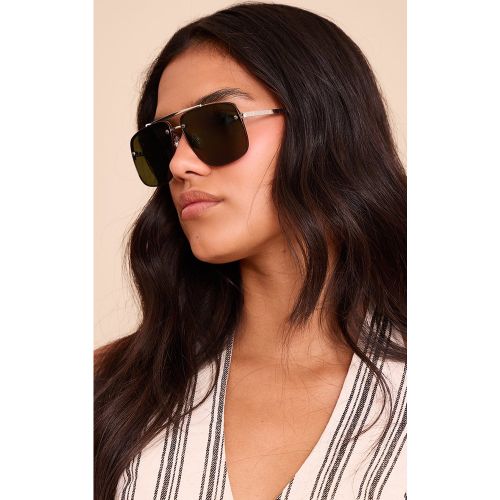 Lunettes de soleil aviateur angulaires oversize - PrettyLittleThing - Modalova