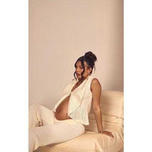 Maternité Débardeur de grossesse en maille ajourée à lien frontal - PrettyLittleThing - Modalova