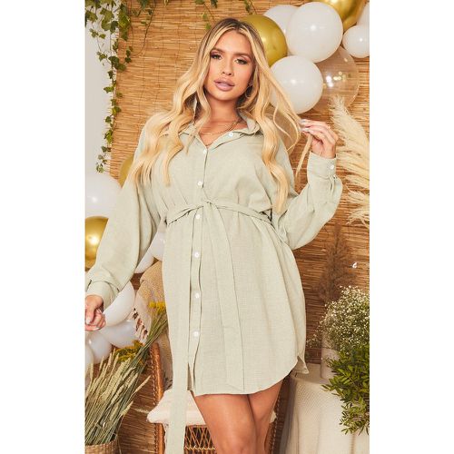 Maternité Chemise de grossesse oversize à carreaux et lien taille - PrettyLittleThing - Modalova