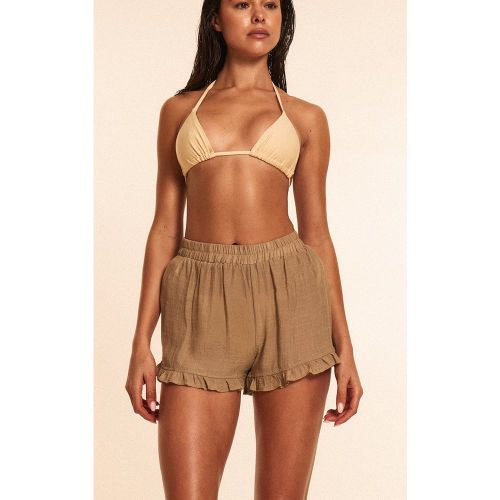 Short en effet lin à bordures volantées - PrettyLittleThing - Modalova