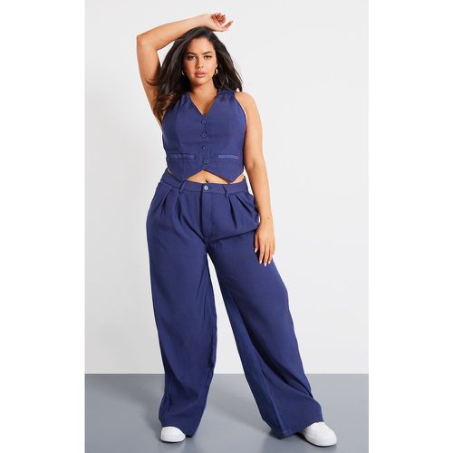 Plus Pantalon large de tailleur en jean contrasté - PrettyLittleThing - Modalova