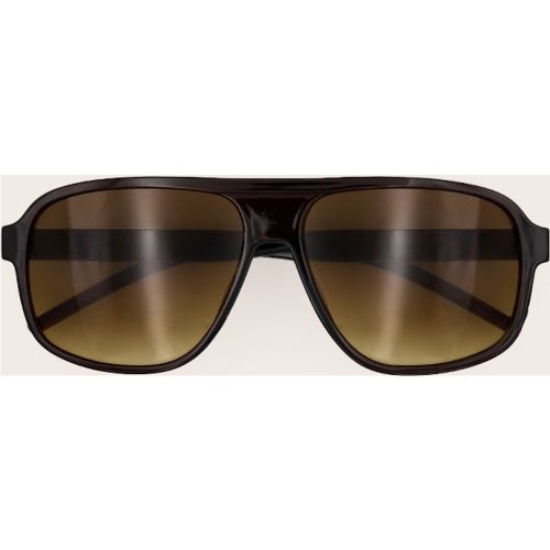 Lunettes de soleil style aviateur à monture fine à verres marron - PrettyLittleThing - Modalova