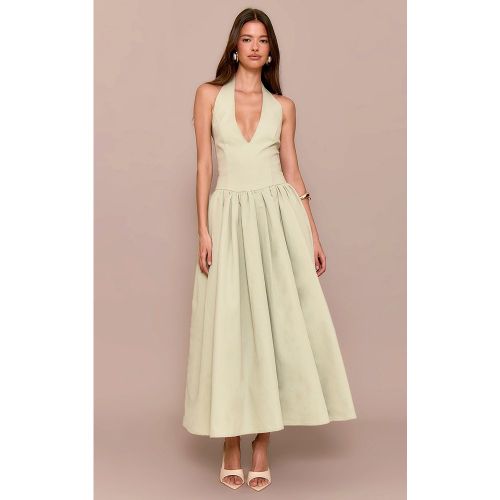 Robe longue froncée à dos nu et détail noué - PrettyLittleThing - Modalova