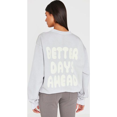 Sweat délavé à imprimé "Better Days Ahead" au dos - PrettyLittleThing - Modalova