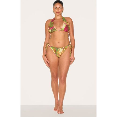 Plus Bas de maillot de bain imprimé orchidée noué sur les côtés - PrettyLittleThing - Modalova