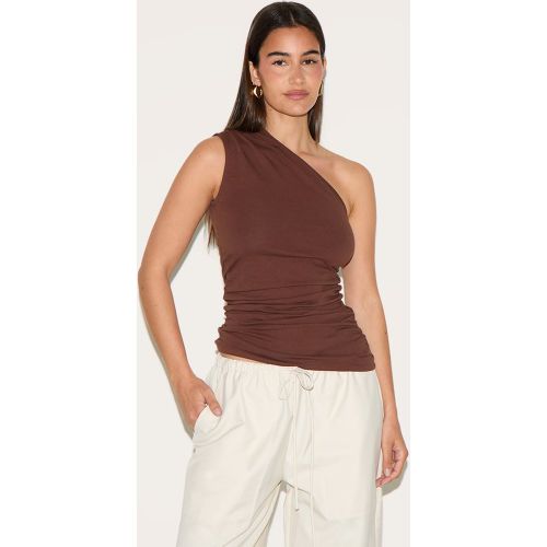 Top long asymétrique sans manches et ruché - PrettyLittleThing - Modalova
