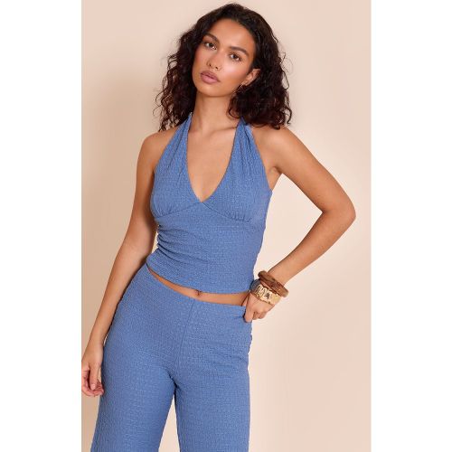 Crop top texturé à dos nu et décolleté - PrettyLittleThing - Modalova