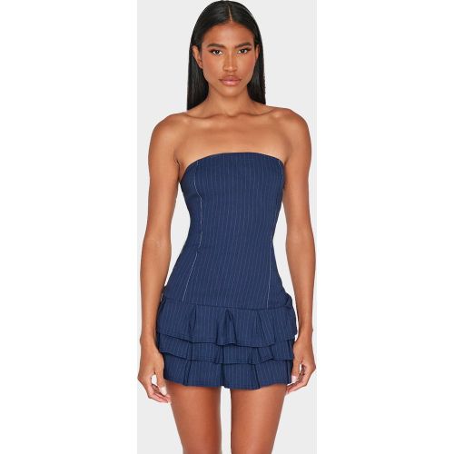 Robe droite bustier à coutures contrastantes et volants - PrettyLittleThing - Modalova