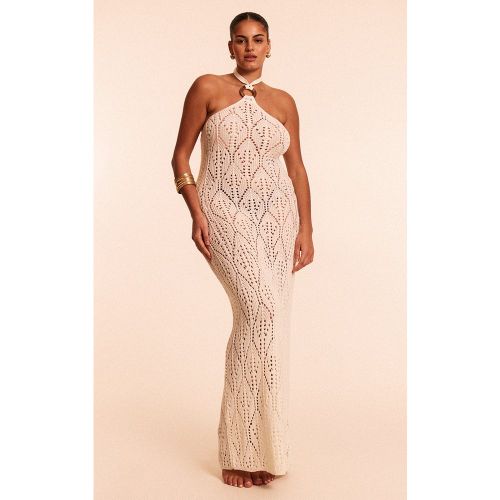 Plus Robe de plage longue en maille style crochet à dos nu - PrettyLittleThing - Modalova