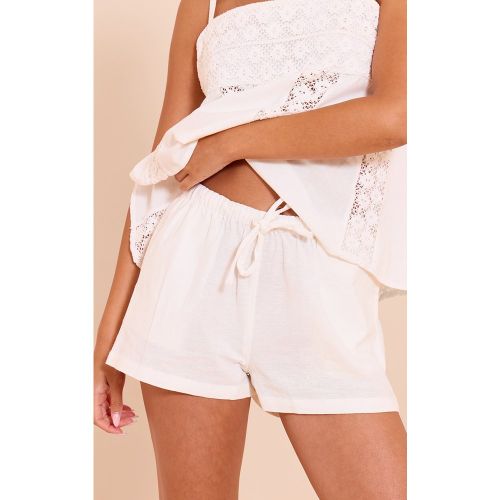 Short fluide en coton et effet lin à cordons ajustables - PrettyLittleThing - Modalova