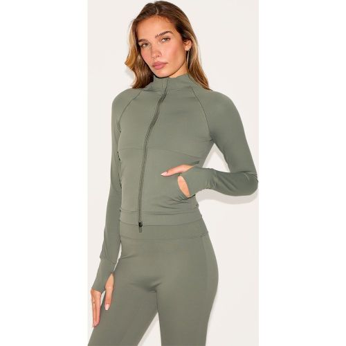 Veste en Sculpt olive à zip doublé et poches avant - PrettyLittleThing - Modalova