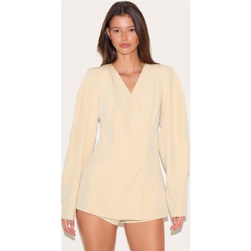 Combishort de tailleur croisé devant à manches cocon - PrettyLittleThing - Modalova