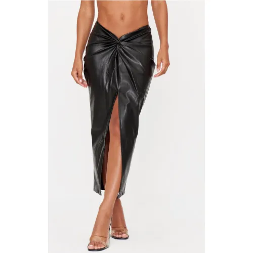 Jupe mi-longue torsadée détail devant - PrettyLittleThing - Modalova