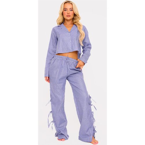 Pantalon de pyjama long imprimé vichy à détail noeuds - PrettyLittleThing - Modalova