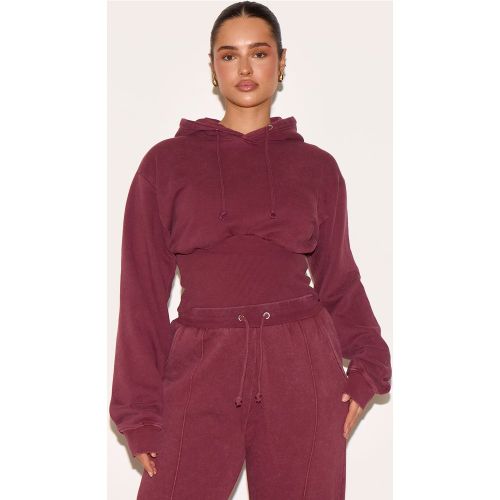 Shape Hoodie court en sweat à taille froncée - PrettyLittleThing - Modalova