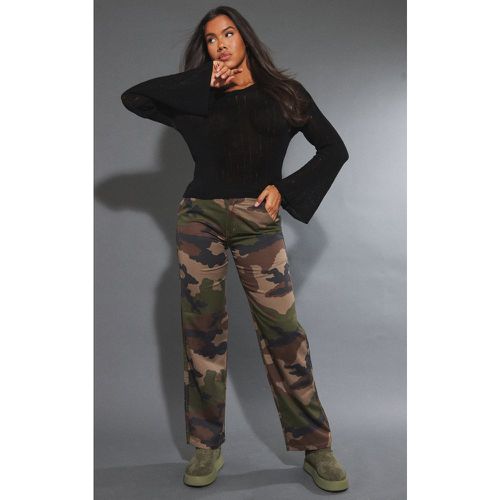 Pantalon cargo droit en ripstop imprimé camouflage à taille haute - PrettyLittleThing - Modalova