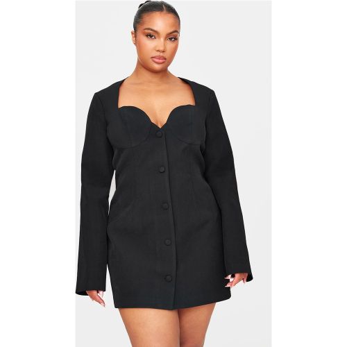 Plus Mini robe tissée deluxe à manches longues et détail bonnets - PrettyLittleThing - Modalova