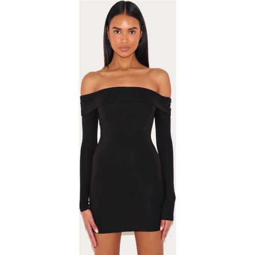 Mini robe en coton à col bardot replié - PrettyLittleThing - Modalova