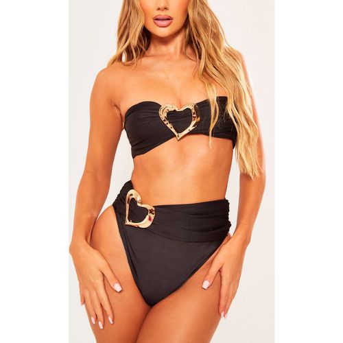 Bas de maillot de bain taille haute à empiècement coeur - PrettyLittleThing - Modalova