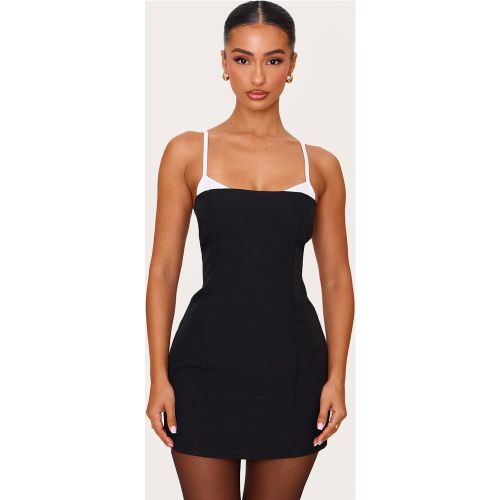 Petite Mini robe tissée à bretelles contrastantes - PrettyLittleThing - Modalova