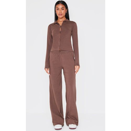 Pantalon large en jersey à taille mi-haute | Taille 32 - PrettyLittleThing - Modalova