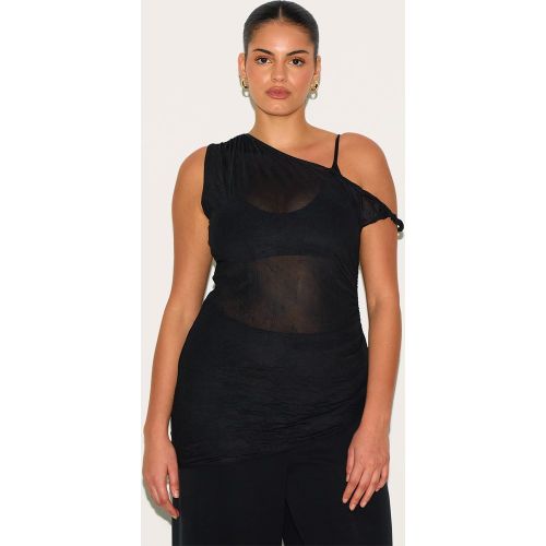 Plus Top long en mesh crêpé à manche torsadée - PrettyLittleThing - Modalova